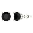 thumbnail image 1 of 4 ct Push-Back Stud Earrings for Women | 8.0mm Round Cut Natural Onyx | 18K White Gold, 1 of 5