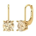 thumbnail image 1 of Clara Pucci 4Ct Natural Morganite Round Cut VVS1 Lever Back Drop Dangle 14k Solid hypoallergenic Gold Designer Earrings For February, 1 of 7