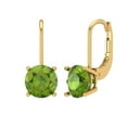 thumbnail image 1 of Clara Pucci 4Ct Natural Peridot Round Cut VVS1 Lever Back Drop Dangle 14k Solid hypoallergenic Gold Designer Earrings For August, 1 of 7
