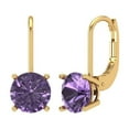 thumbnail image 1 of Clara Pucci 4Ct Alexandrite Round Cut VVS1 Lever Back Drop Dangle 18k Solid hypoallergenic Gold Designer Earrings For June, 1 of 7