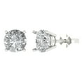 thumbnail image 1 of Clara Pucci 4Ct Clear Round Cut VVS1 Push Back Stud 14k Solid hypoallergenic Gold Designer Earrings For April, 1 of 7