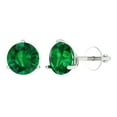 thumbnail image 1 of Clara Pucci 4Ct Emerald Round Cut VVS1 Screw Back Stud 18k Solid hypoallergenic Gold Designer Earrings For May, 1 of 7