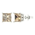 thumbnail image 1 of Clara Pucci 4Ct Synthetic Yellow Moissanite Princess Cut VVS1 Push Back Stud 14k Solid hypoallergenic Gold Designer Earrings For April, 1 of 7