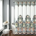 thumbnail image 1 of Clara Shower Curtain Navy/Tangerine Single 72X72, 1 of 11