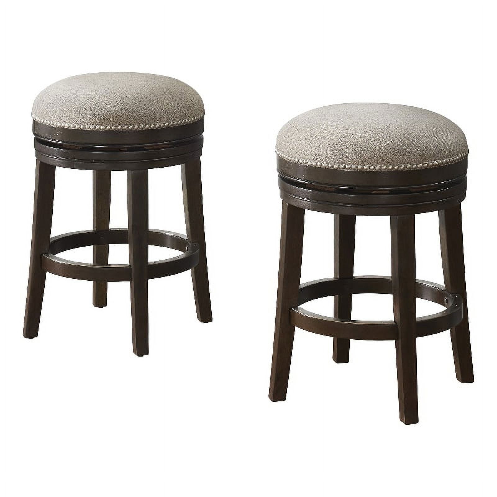Elegant Dark Brown Swivel Counter Stool, Set of 2