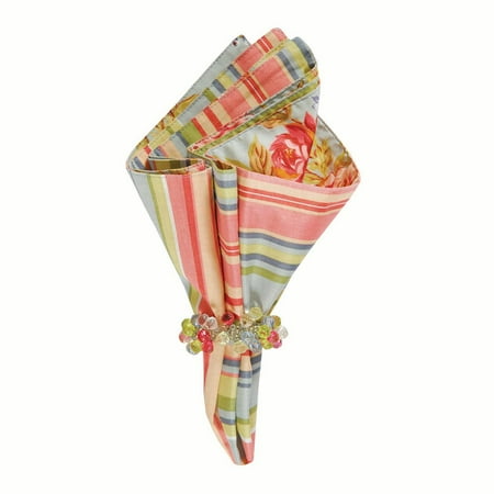Clara's Blue Rose Cotton Reversible Napkin Set of 6