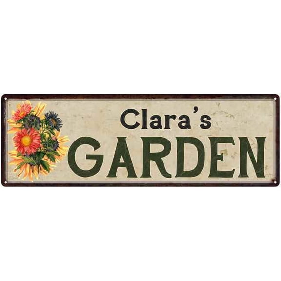 Clara's Garden Sign Flower Chic Decor 6x18 Sign Gift 106180017147
