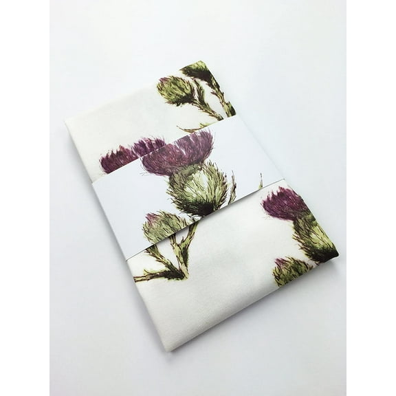Clare Baird Tea Towel - Thistle/Flower of Scotland Pattern