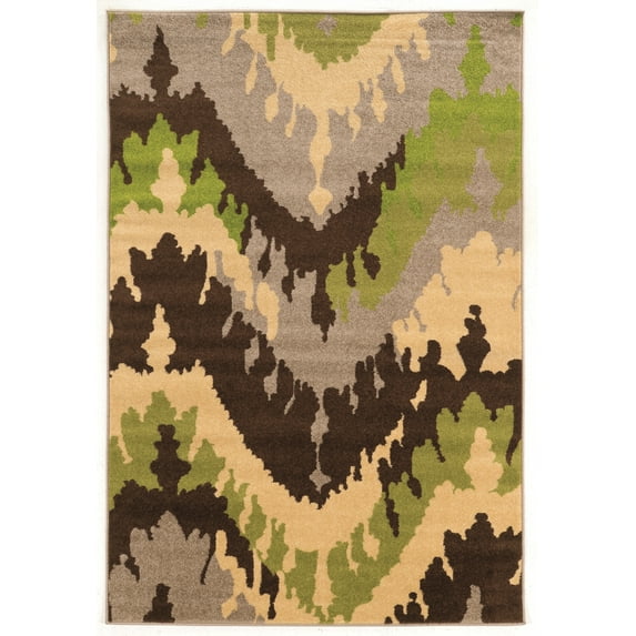 Claremont Aztec Brown/Green Rug, Multiple Sizes