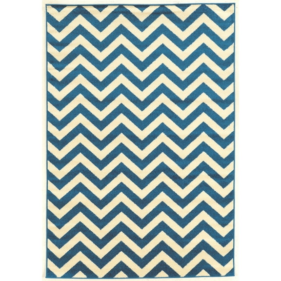 Claremont Chevron Blue Rug, Multiple Sizes