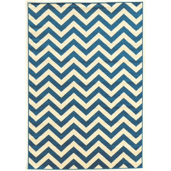 Claremont Chevron Blue Rug, Multiple Sizes