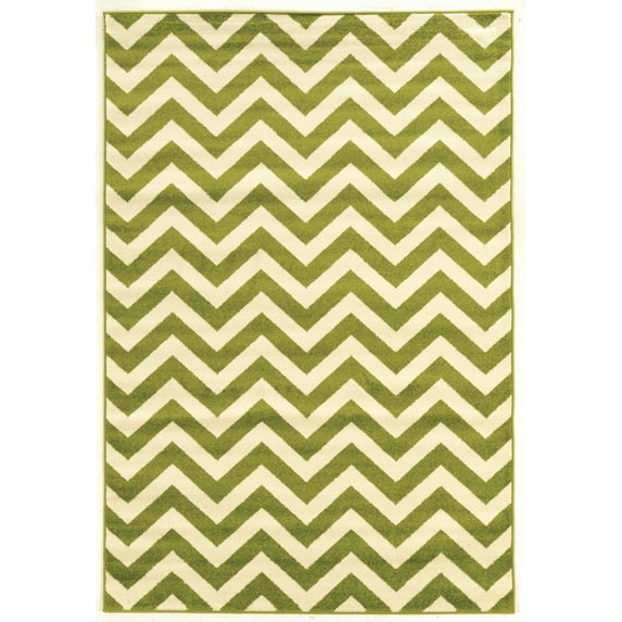 Claremont Chevron Green Rug, Multiple Sizes