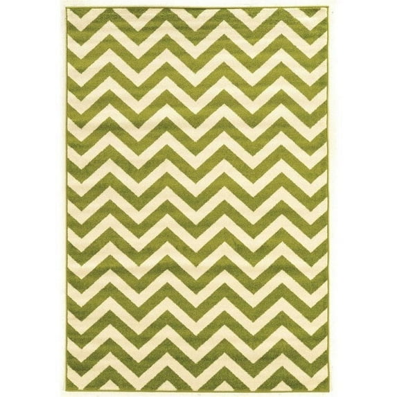 Claremont Chevron Green Rug, Multiple Sizes