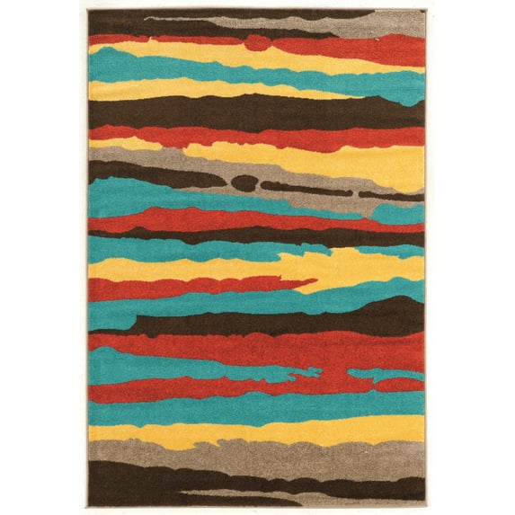 Claremont Larva 2 Terra/Turquoise Rug, Multiple Sizes