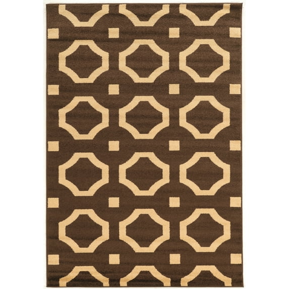 Claremont Octagon Brown/Beige Rug, Multiple Sizes