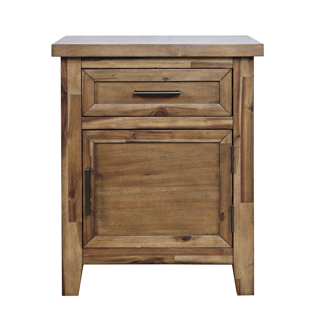 Claremont Rustic Brown Wood End Table with Storage