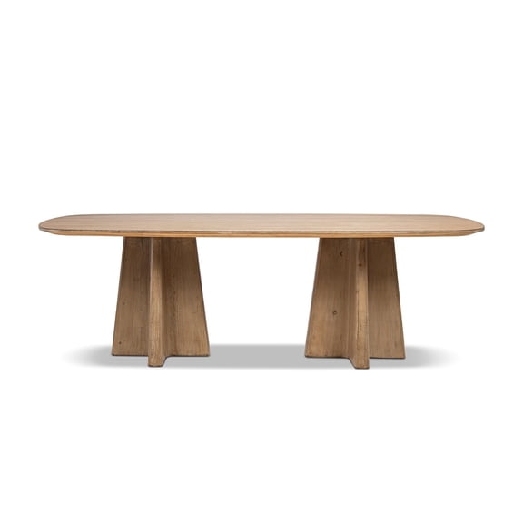 Clarence 95" 8-Seater Dining Table, Antique Natural Brown Reclaimed Pine Wood