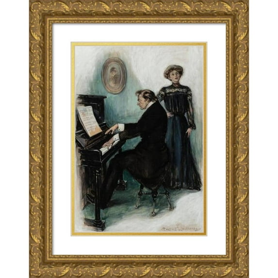 Clarence F. Underwood 17x24 Gold Ornate Framed and Double Matted Museum Art Print Titled - The Solo