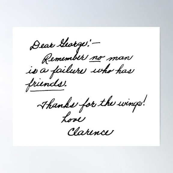 Clarence’S Note / It’S A Wonderful Life Poster Wall Art, Modern Wall Decor, 8x12 UNFRAMED