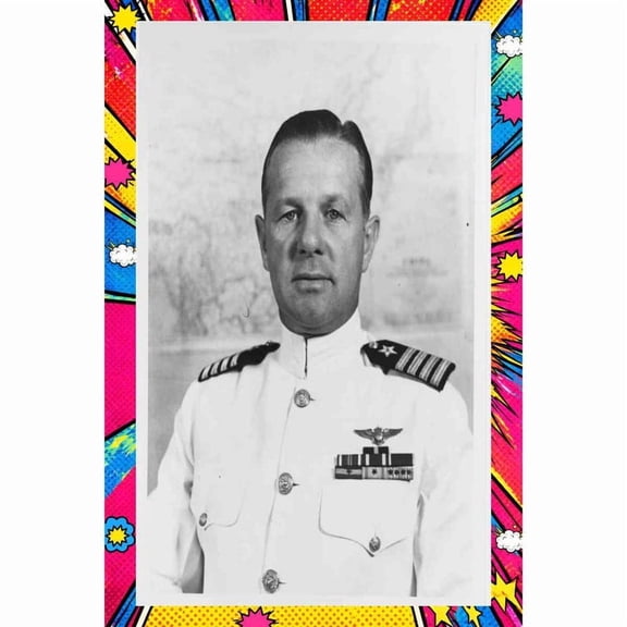 Clarence Wade McClusky Navy WW2 US - Pop Art Edition | 12x18 Inch Laminated Poster | Vibrant Colors & Stunning Detail Wall Art