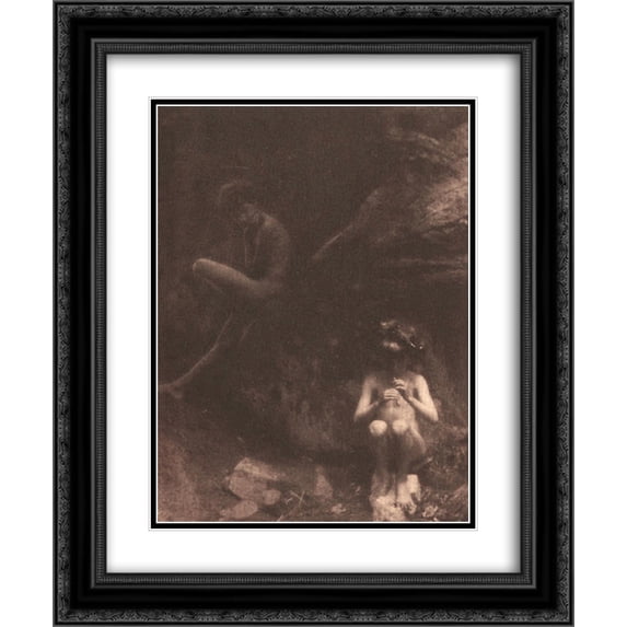 Clarence White 2x Matted 20x24 Black Ornate Framed Art Print 'Pipes of Pans'