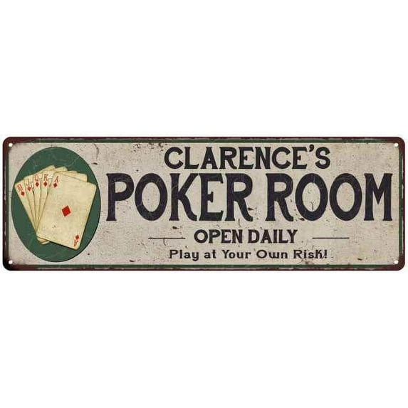 Clarence's Poker Room 8x24 Metal Sign Game Decor 108240048081