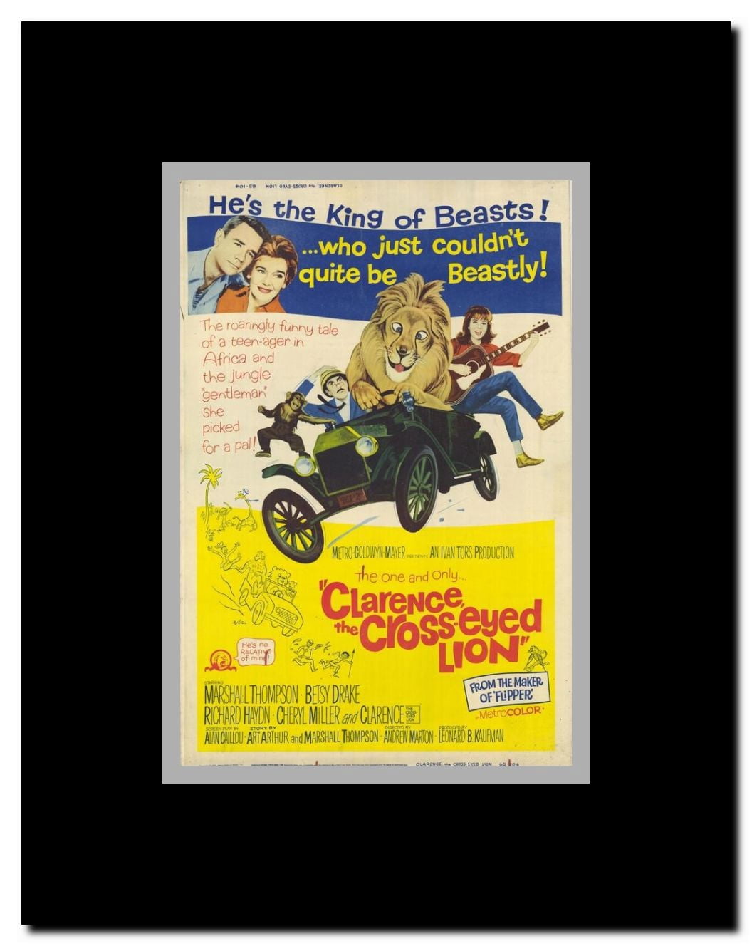 Clarence the Cross-eyed Lion Framed Movie Poster
