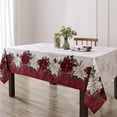 thumbnail image 1 of Elrene Home Fashions Clarette Poinsettia Holiday Fabric Tablecloth, Rose, 60" x 144", 1 of 3