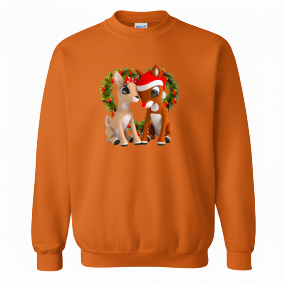 Clarice Reindeer Classic Holiday Cheer Festive Winter Nostalgic Graphic Sweatshirt up to size