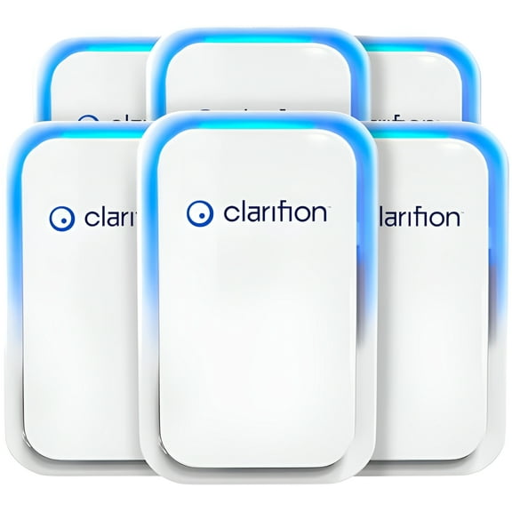 Clarifion - Negative Ion Generator with Highest Output (6 Units) Filterless Mobile Ionizer, Plug in, Eliminates: Smoke, Viruses, Allergens & More