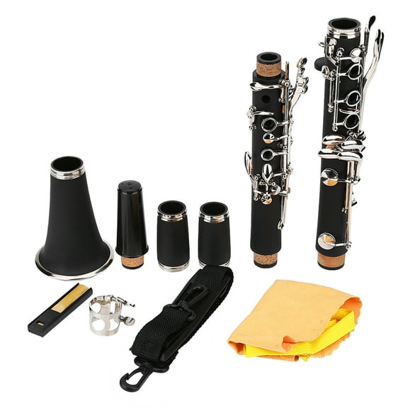 Clarinet 17 Key Descending B Tone Bakelite Clarinet With Reeds Cleaning Cloth Woodwind Instruments