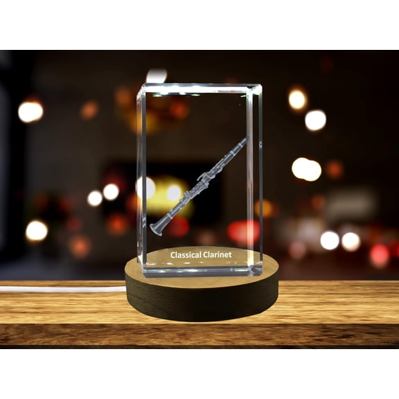 Clarinet 3D Engraved Crystal 3D Engraved Crystal Keepsake/Gift/Decor/Collectible/Souvenir