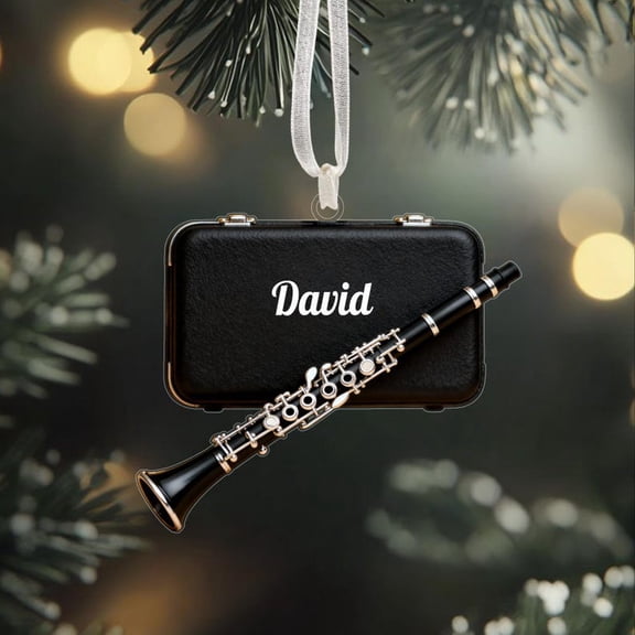 Clarinet Christmas Ornament – Custom Name Clarinet Lover Gift, Music Lover Decor, Music Instrument Xmas Gift, Musicians & Band Gifts