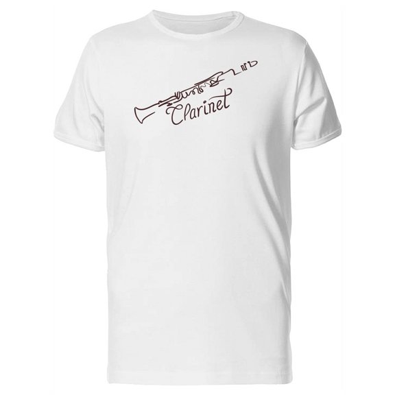 Clarinet Line Art T-Shirt Men -Image by Shutterstock, Male x-Large