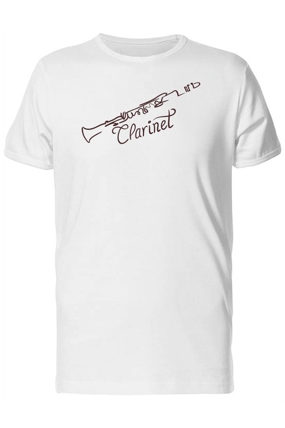Clarinet Line Art T-Shirt Men -Image by Shutterstock, Male x-Large