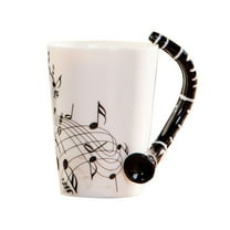 Clarinet Music Mug Unique Handle Art Musical Notes Holds Tea Coffee Milk Ceramic Mug Cup Best Gift