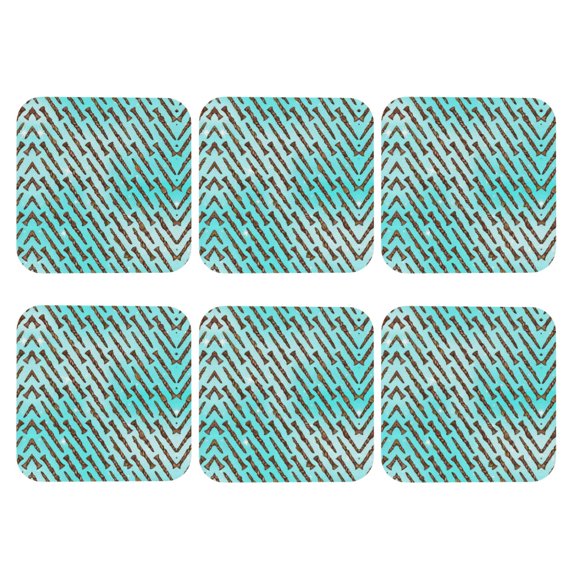 Clarinet Musical Instrument Set of 6 Faux Leather 4 Inch Coasters Drinks Tabletop Home Dinning Square