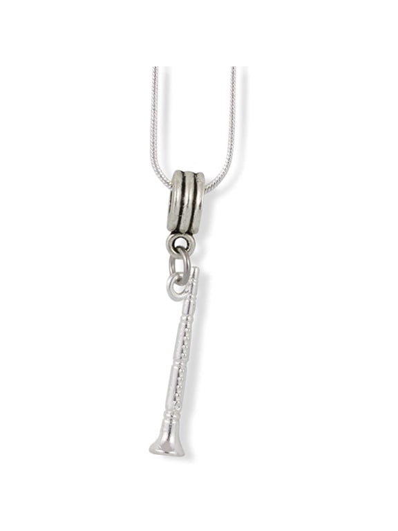 Clarinet Stainless Steel Snake Chain Charm Necklace