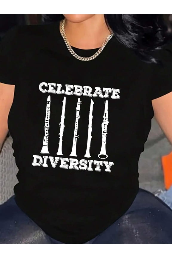 Clarinet clarinetist T-Shirt Graphic Tee summer Tops For Women Round Neck Fashion Cotton shirts