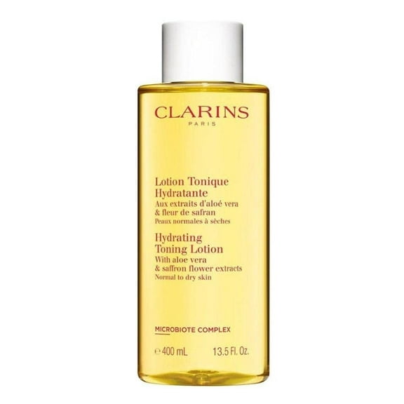 Clarins Hydrating Toning Lotion With Aloe Vera & saffron Extract for Normal to Dry Skin 13.5 oz