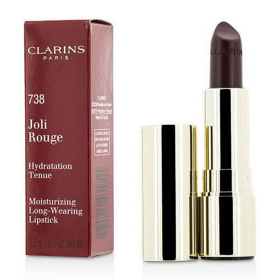 Clarins Joli Rouge Moisturizing Long-Wearing Lipstick 738 Royal Plum 0.1 Ounce