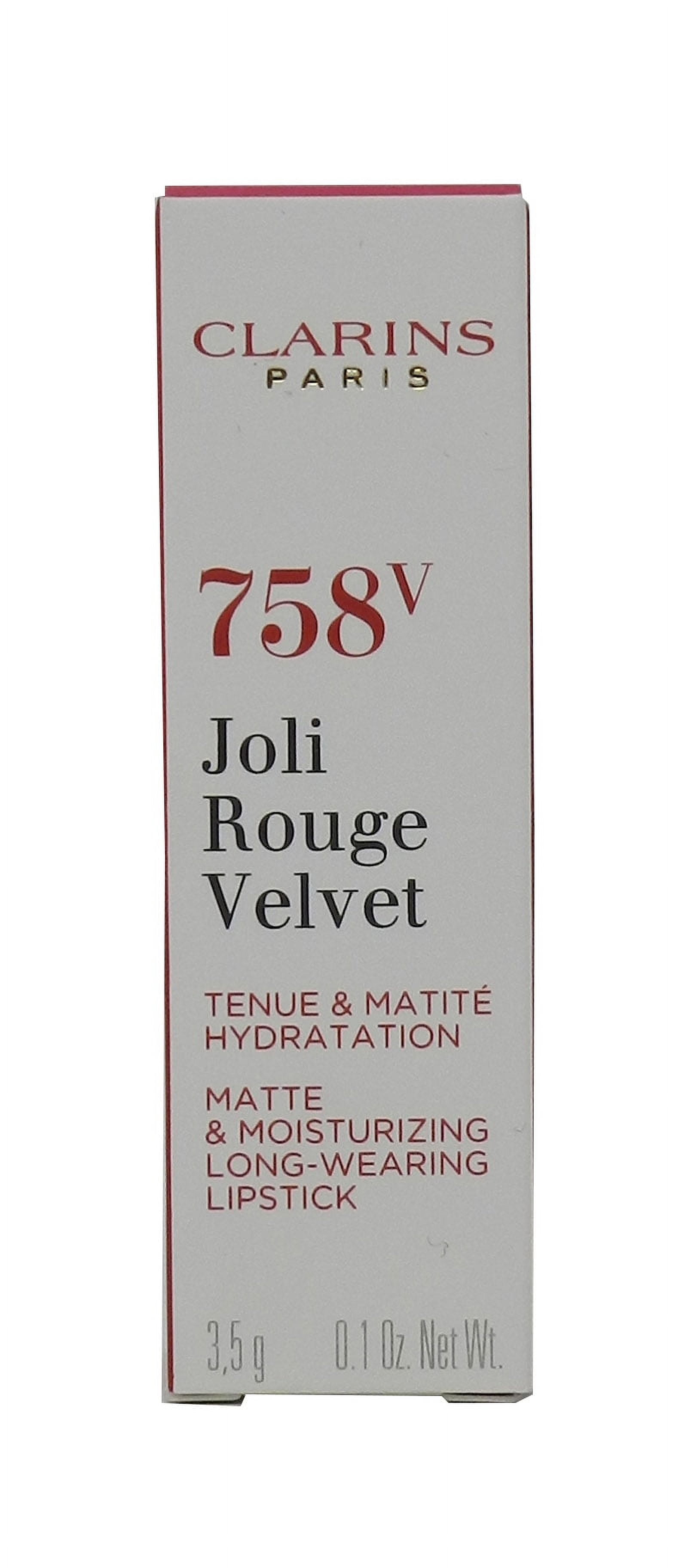 Clarins Joli Rouge Velvet Moisturizing Lipstick 758V Sandy Pink 0.1 Ounce