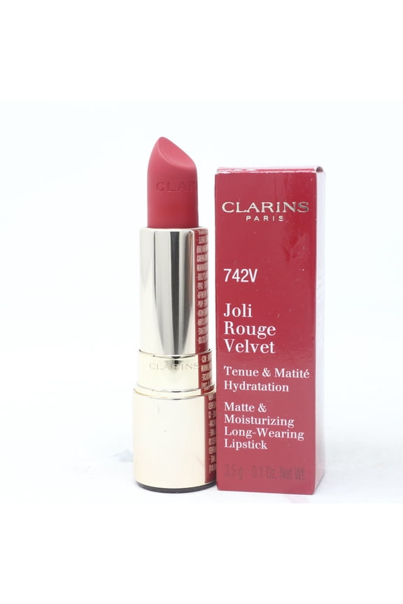 Joli Rouge Velvet Lipstick - 742V Joli Rouge by Clarins for Women - 0.1 oz Lipstick