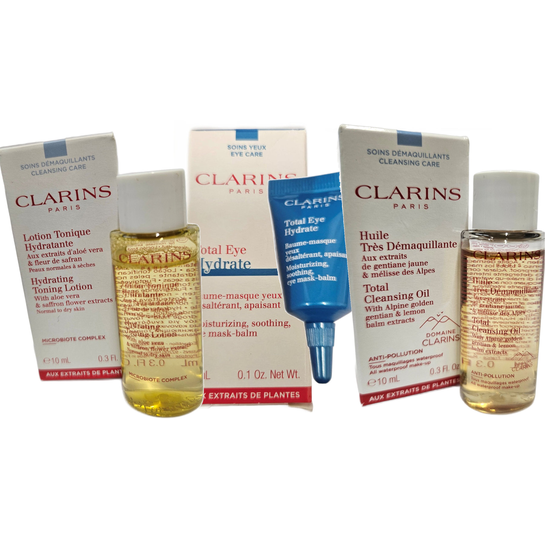 Clarins Travel Set Moisturizing Soothing Eye Mask Balm Total