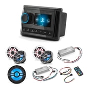 Clarion CMM-30 Marine Stereo with 4 Premium RGB Speakers, Amps and 10-Inch Sub