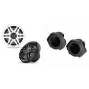 Clarion CMS-651-SWB 6.5 Sport Grill Marine Speakers & Polaris RZR Front 6.5 Speaker Pods 2014-UP  Except PRO XP