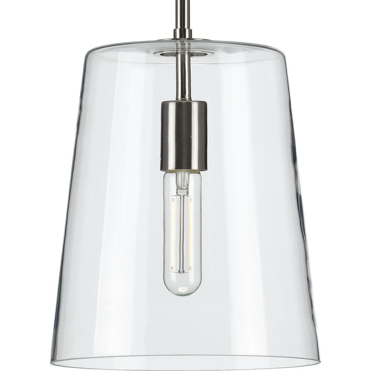 Sleek Coastal Brushed Nickel Pendant with Clear Glass Shade