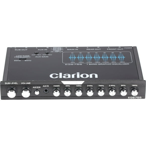 1/2-DIN Size Car Equalizer/Crossover w/3.5mm Front AUX Input and High Level or RCA Inputs