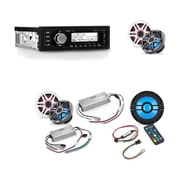 Clarion M508 Marine Stereo with 4 Premium RGB Speakers, Amps and 10-Inch Sub