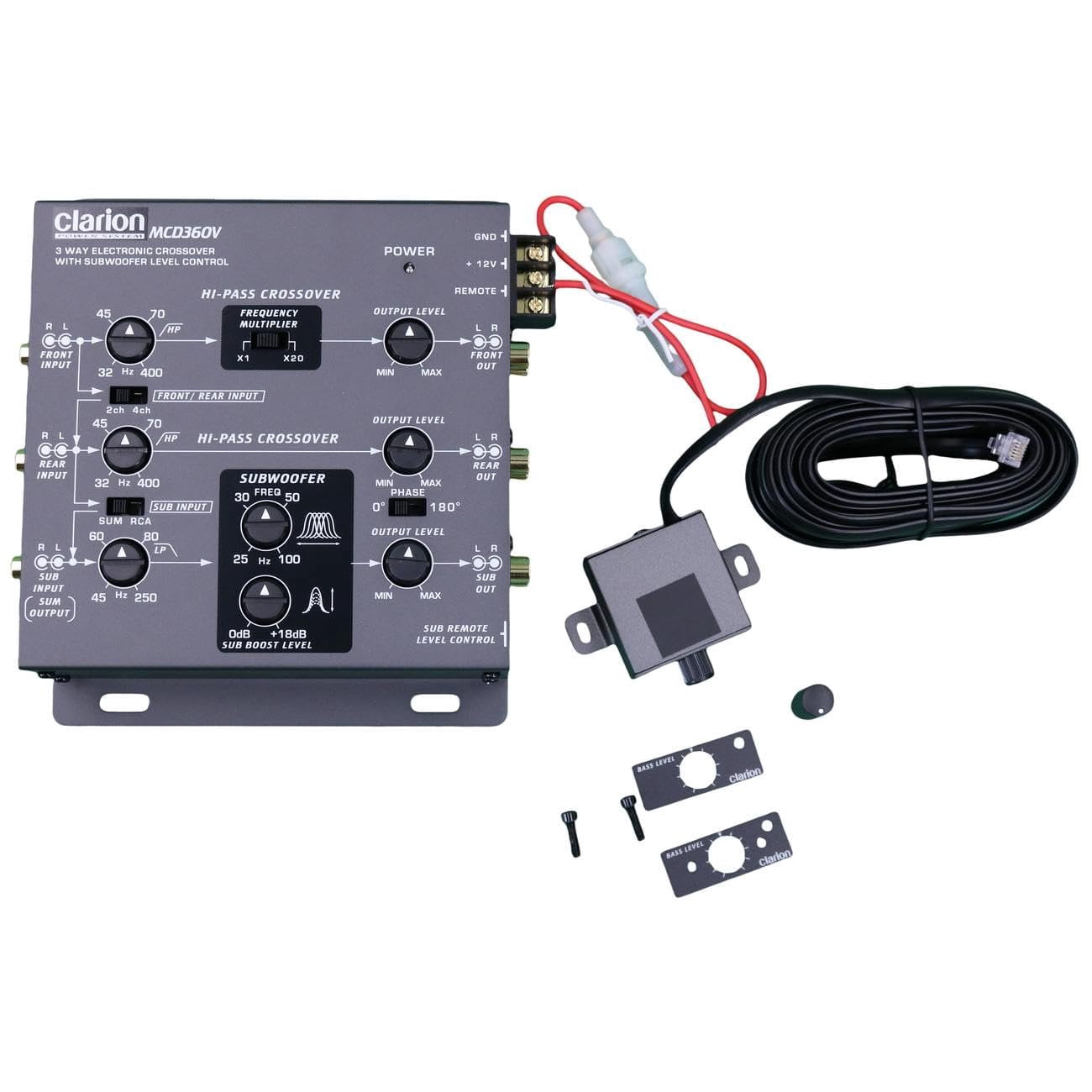 Output Lever Clarion MCD360V 3-Way 6 Channel RCA Inputs Electronic Crossover with ...